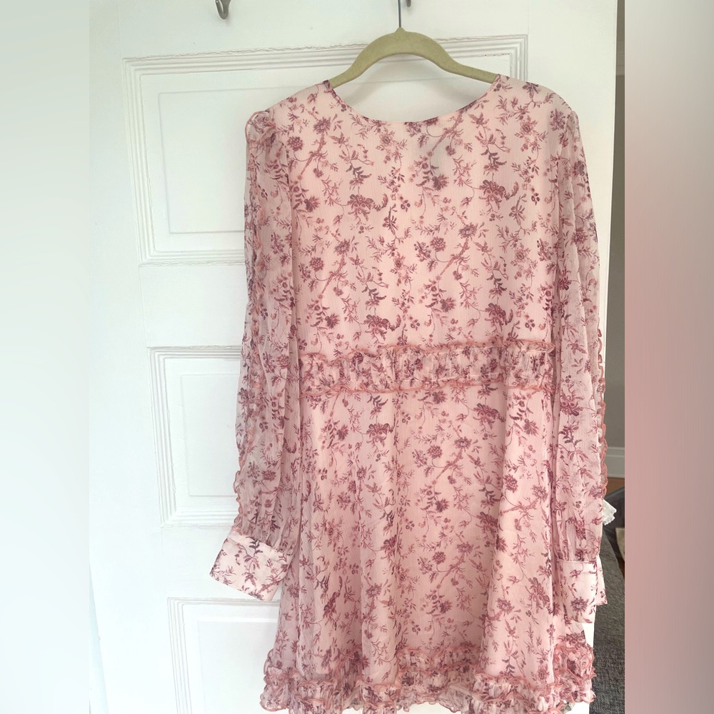 AQUA by Bloomingdales blush floral mini dress